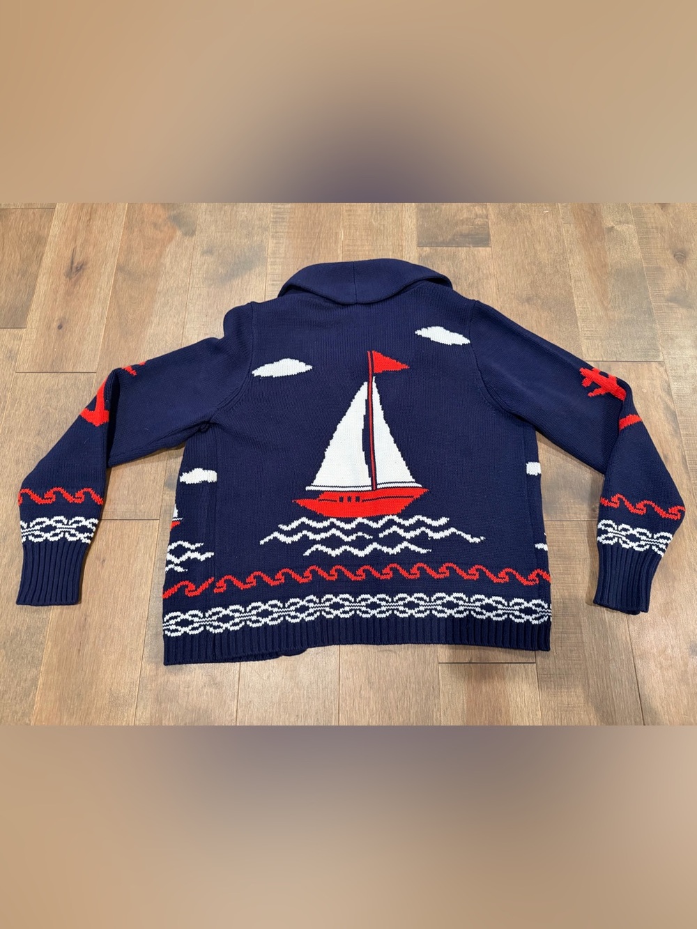 NWT SAILBOAT SHAWL CARDIGAN - Picture 3 of 6